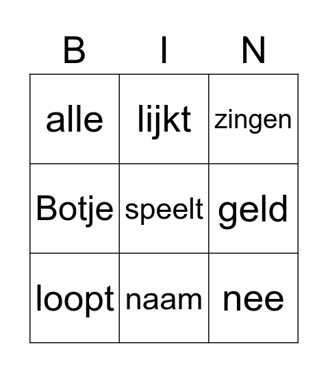 Botje - Janneke Schotveld Bingo Card