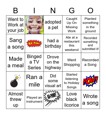 Weekend Ka-Pow Bingo Card
