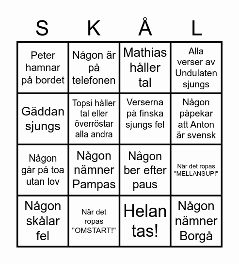 KICKOFF BINGO Card