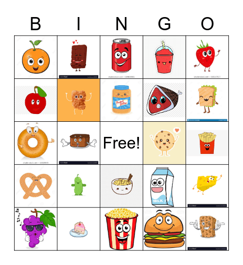 Food Bingo Card