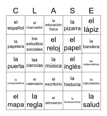 Lotería Bingo Card