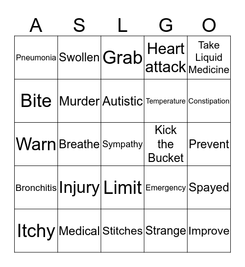 Medical List 3 & 4  Bingo Card