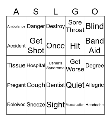 Medical List 5 & 6  Bingo Card