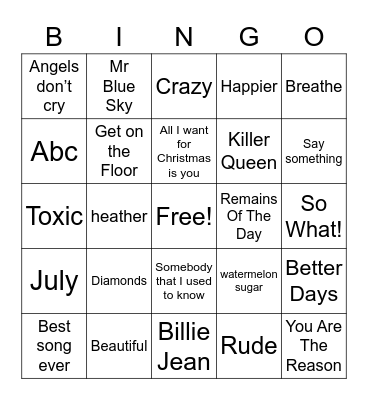 11/9 Singo Bingo Card