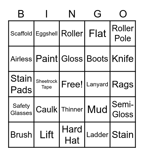 Painting Bingo Card