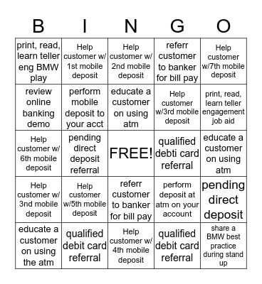 Bank More Ways Bingo Card
