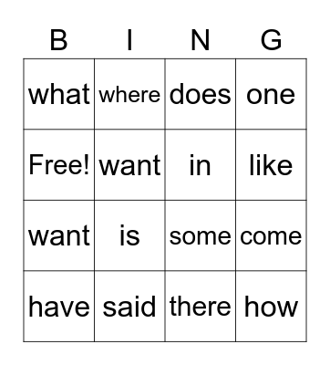 4th BINGO! Bingo Card