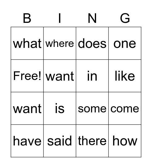 4th BINGO! Bingo Card