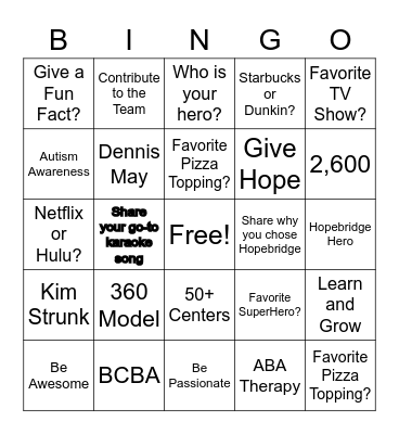 Bingo Card