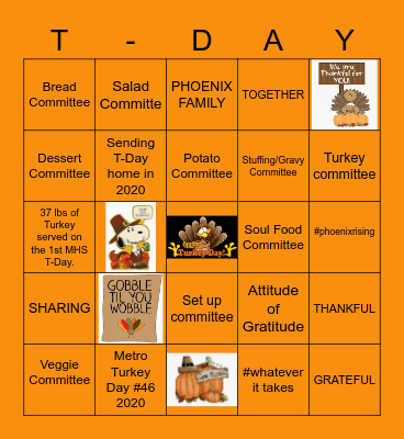 Metro Turkey Day 2020! Bingo Card