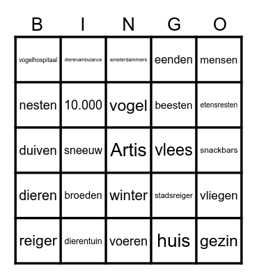 Reigers Bingo Card