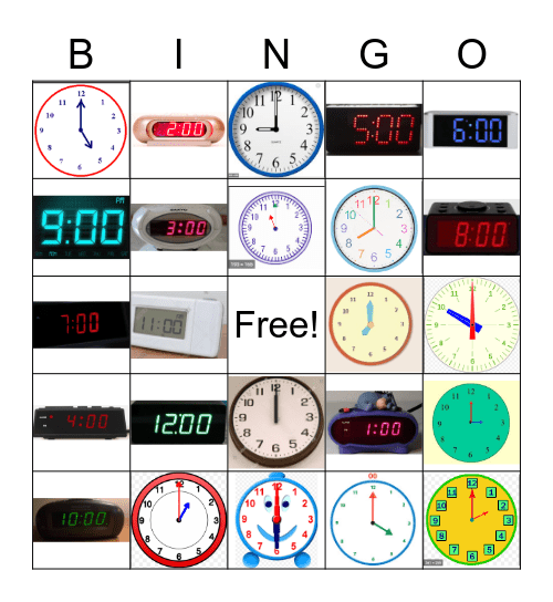 Time Bingo Card