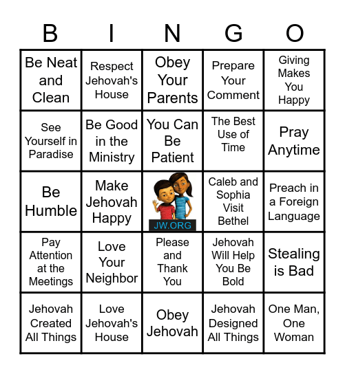 Become Jehovah's Friend Bingo Card