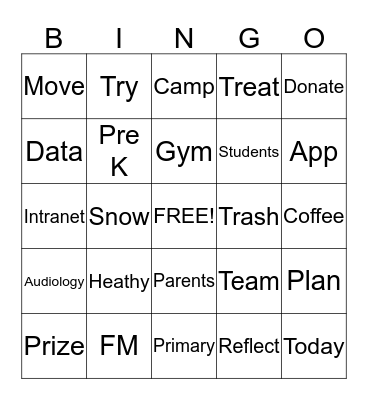 Institutional Share Bingo  Bingo Card