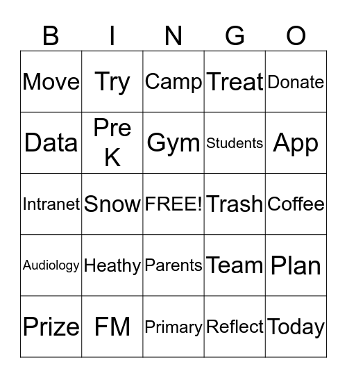 Institutional Share Bingo  Bingo Card