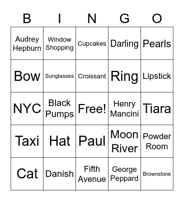 Breakfast Bingo Card
