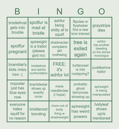 darkness within Bingo Card