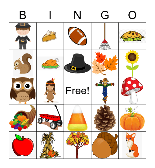 Fall Bingo Card