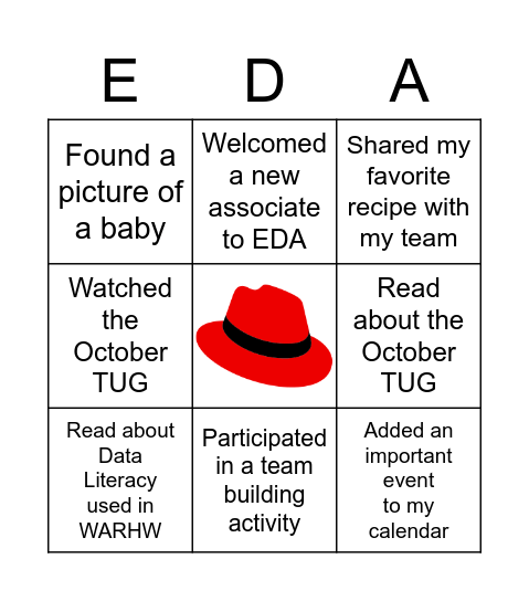 EDA Connector Bingo Card