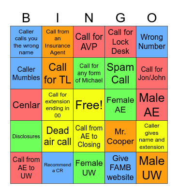 POWA HOUA Bingo Card