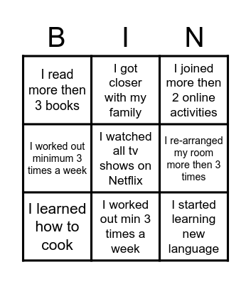 COVID-19 Bingo Card