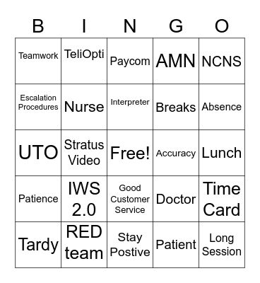 RED TEAM BINGO Card