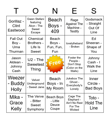 Game Of Tones 11-9-20 Game 4 (Pattern) Bingo Card