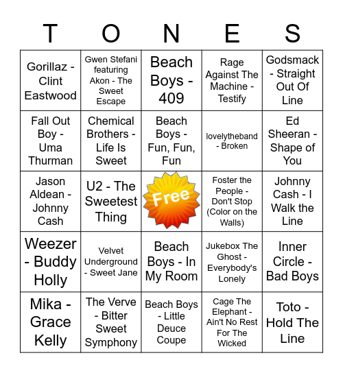 Game Of Tones 11-9-20 Game 4 (Pattern) Bingo Card