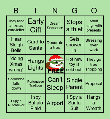 Pickle's Christmas Movie NightChris Bingo Card