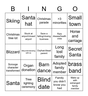 Hallmark Channel Bingo Card