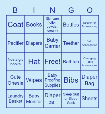 Baby Shower Bingo! Bingo Card