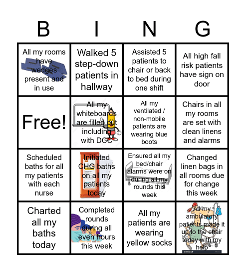 Care Partner Incentive Program Bingo Card