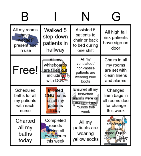 Care Partner Incentive Program Bingo Card