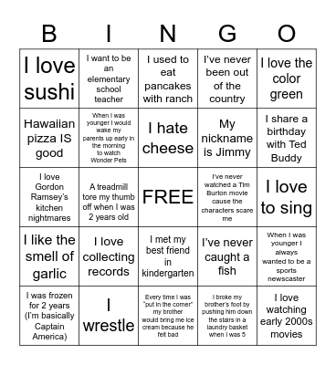 BIRTHDAY BINGO Card