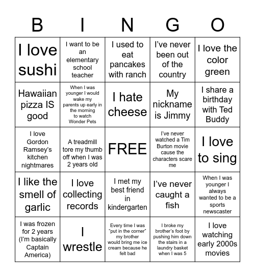 BIRTHDAY BINGO Card