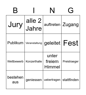 WETTBEWRB Bingo Card