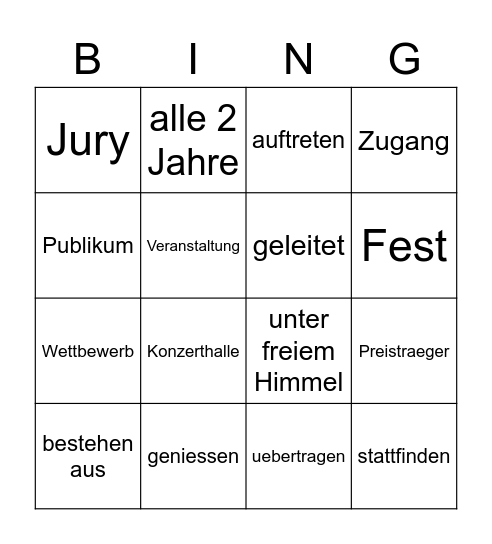 WETTBEWRB Bingo Card