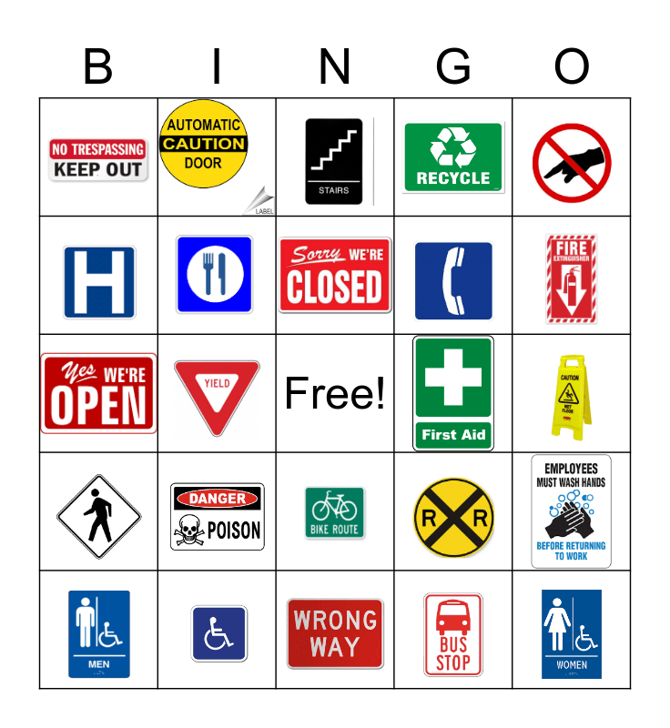 Community Signs Bingo Card