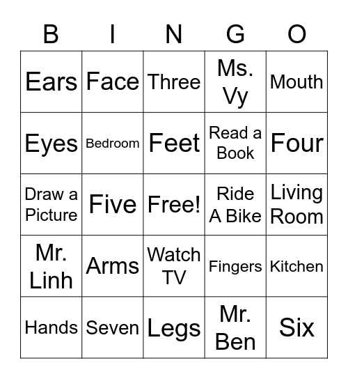 Ben Bingo Card