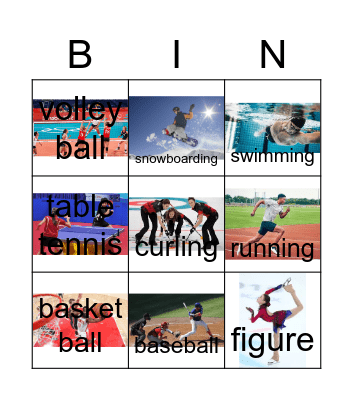 Sports Bingo Card