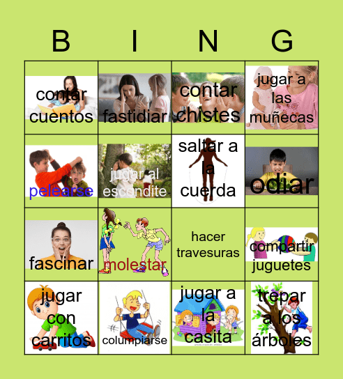 Verbos para el imperfecto Bingo Card