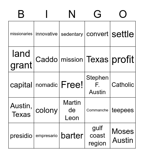 Empresario System Bingo Card