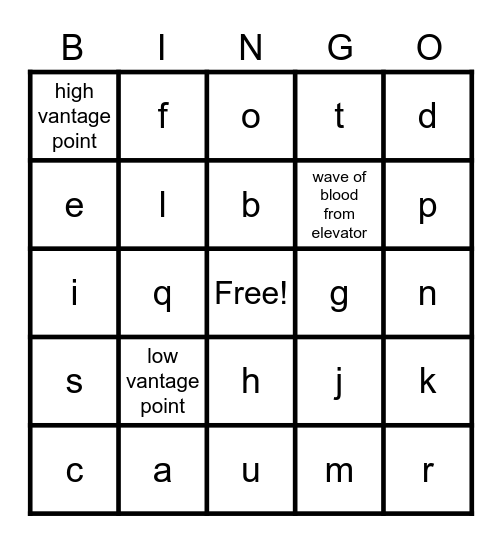 Test Bingo Card