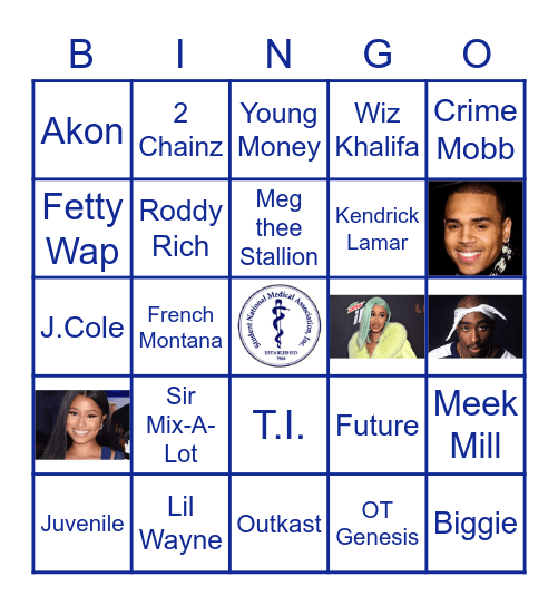 Round 1: Hip-Hop Bingo Card