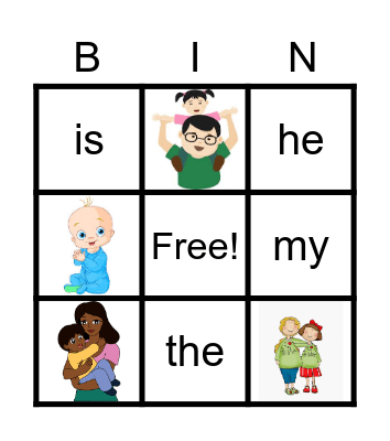 Family Bingo Card