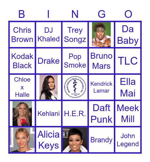 Round 2: Hip-Hop/R&B Bingo Card