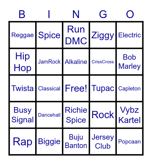 M.R. Bingo Card