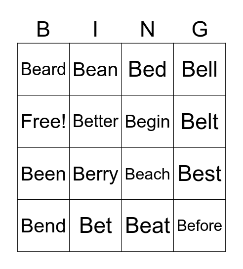 Amari’s Bingo Card Bingo Card