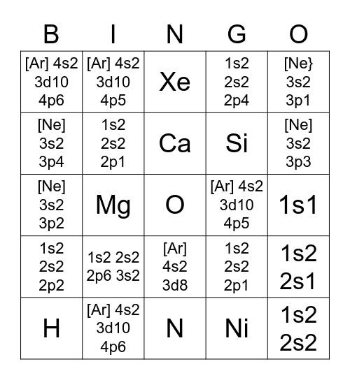 electron-configuration-bingo-card