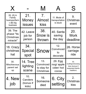 Hallmark Bingo Card